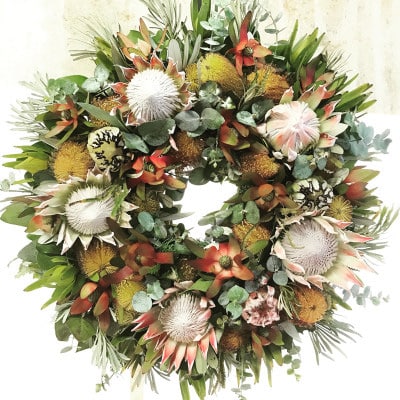 Signature Grand Protea Wreath – Anuhea Flowers